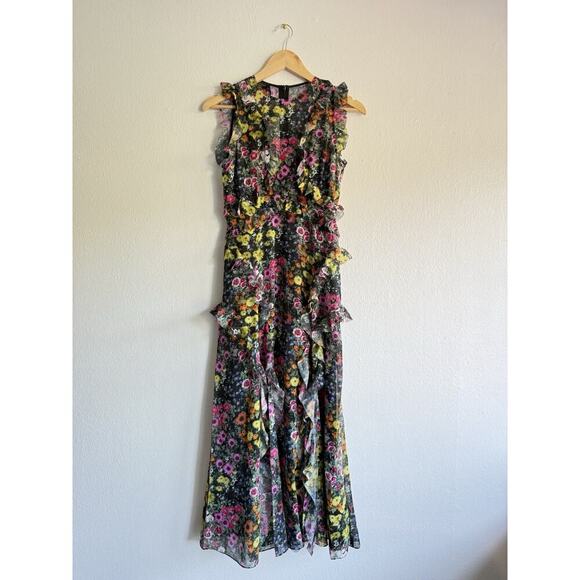 Ted Baker Women's Sleeveless Waterfall‎ Midi Dress in Black, Gloriha Size 1 - Picture 5 of 13